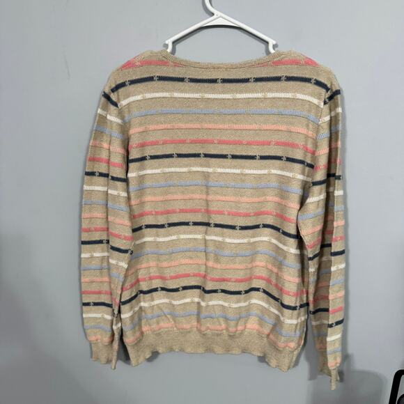 Skovhuus Multicolor Striped Knit Pullover Sweater Women's Plus Size 2X Crewneck - Picture 2 of 6